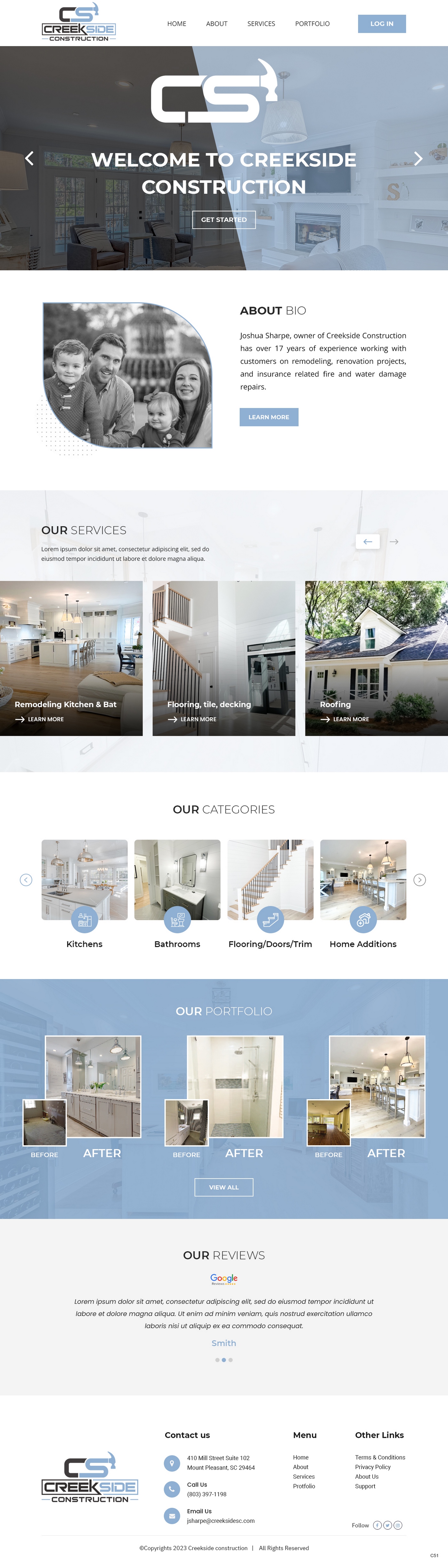 Wix Design by pb for Creekside Construction | Design #30233492