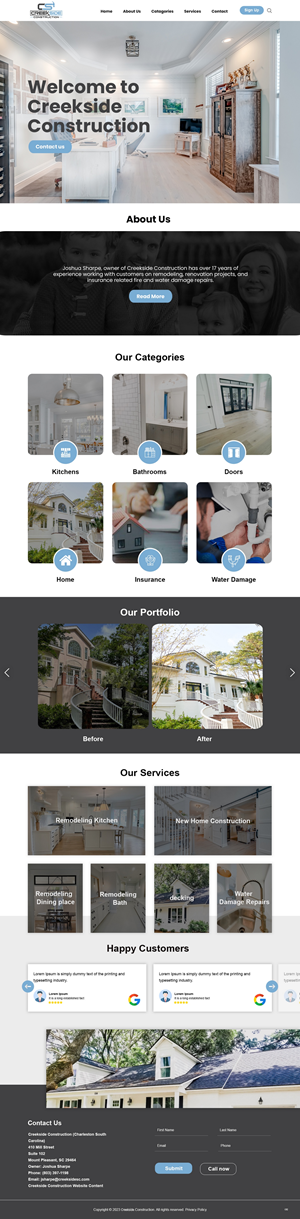 Wix Design by pb for Creekside Construction | Design: #30233493