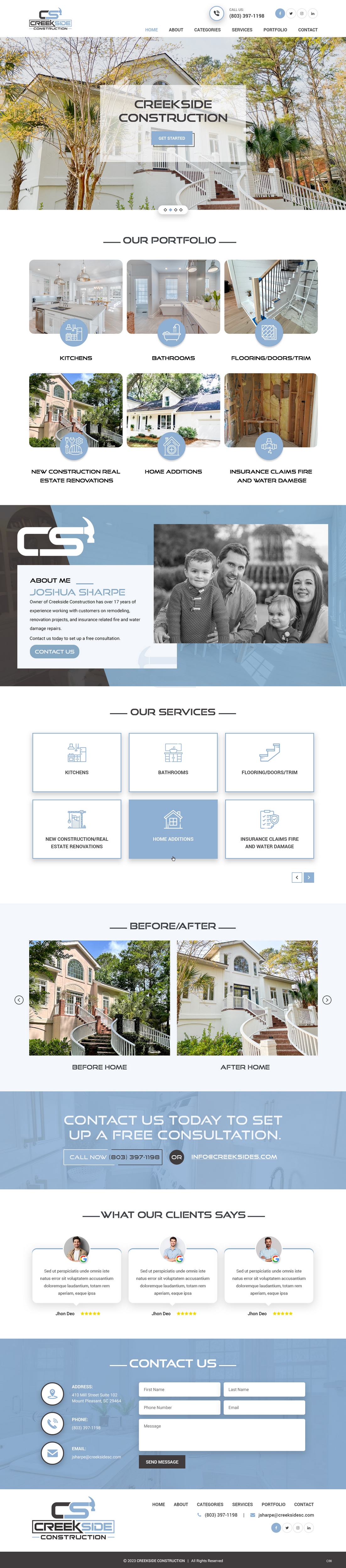 Wix Design by pb for Creekside Construction | Design #30259351