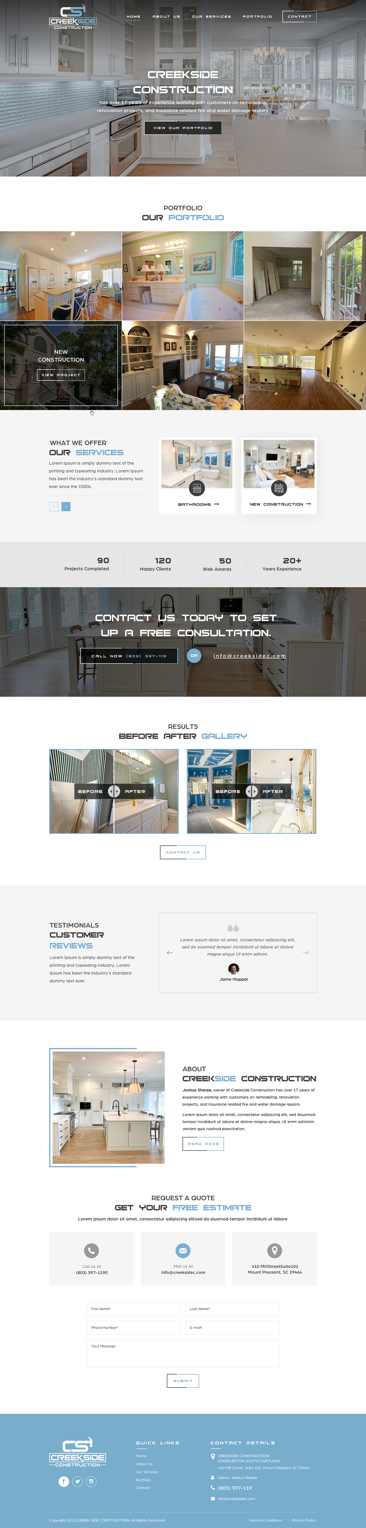 Diseño Wix por Sbss para Creekside Construction | Diseño #30264442