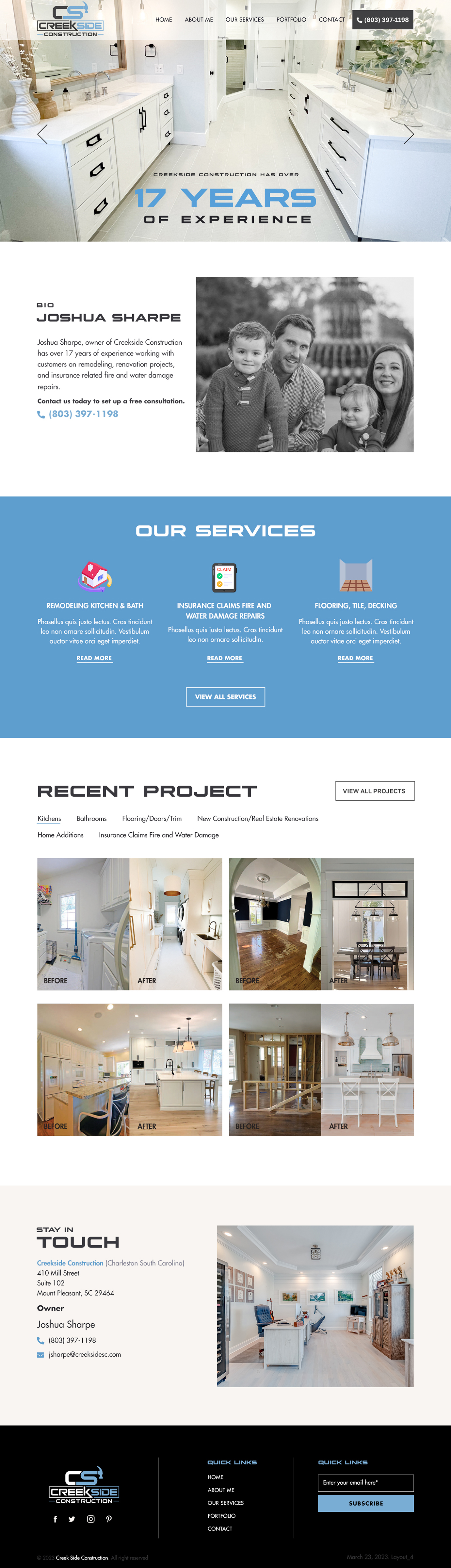 Diseño Wix por sai.designer87 para Creekside Construction | Diseño #30233694