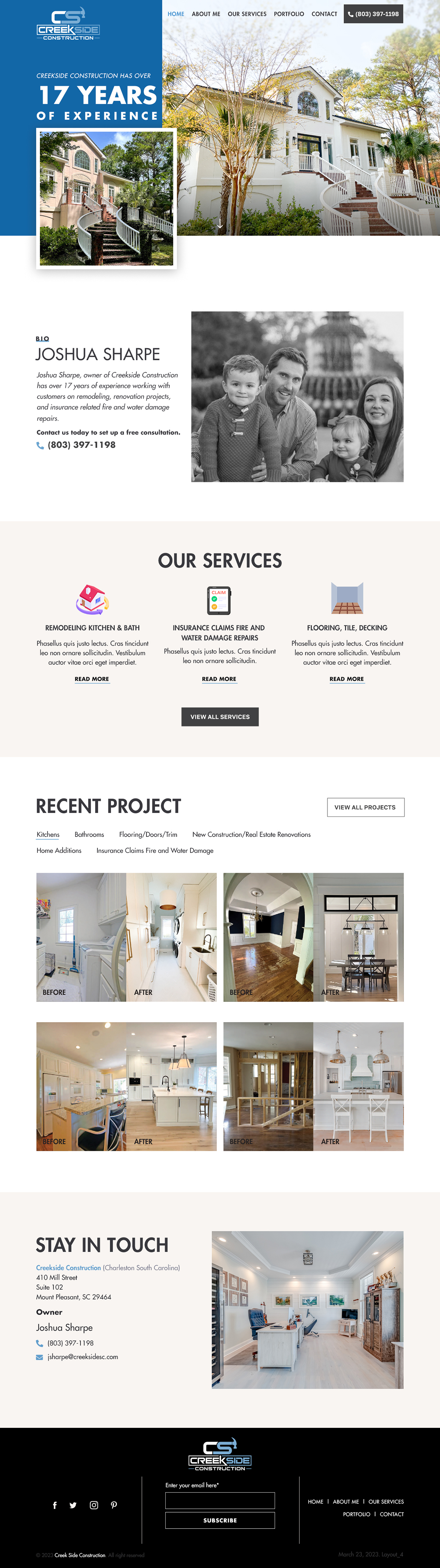 Wix Design by sai.designer87 for Creekside Construction | Design #30233695