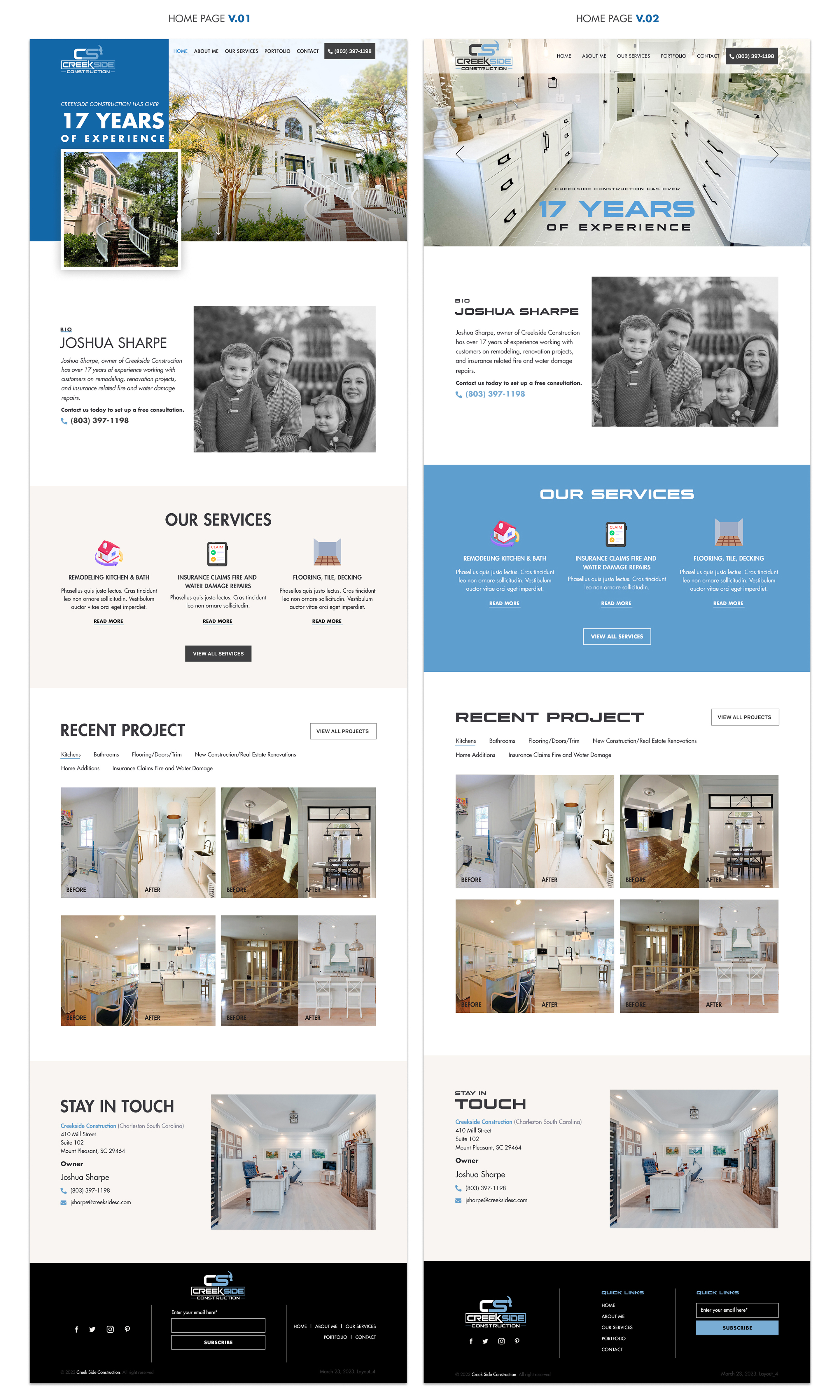 Wix Design by sai.designer87 for Creekside Construction | Design #30233696