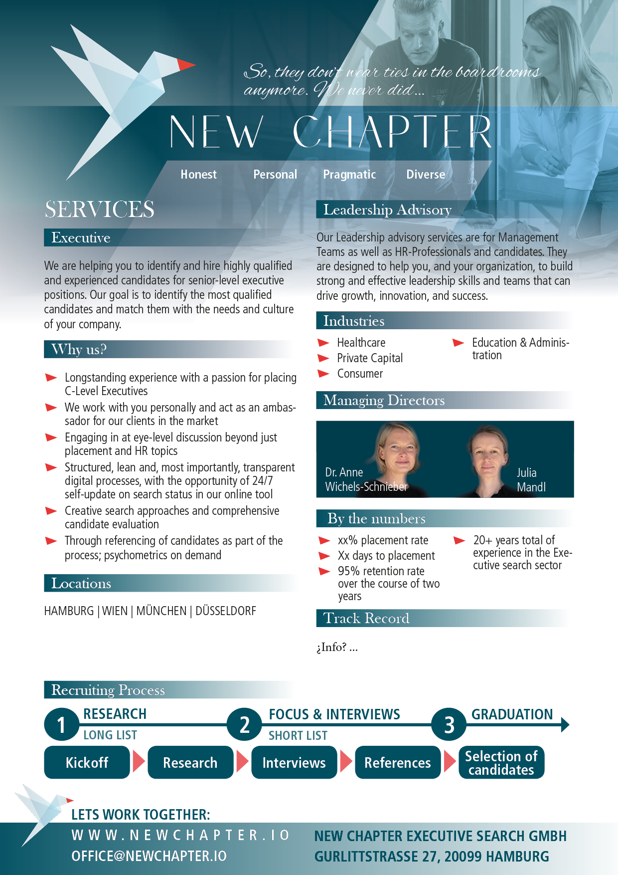 Print Design par LOM pour New Chapter Executive Search GmbH | Design #30228599