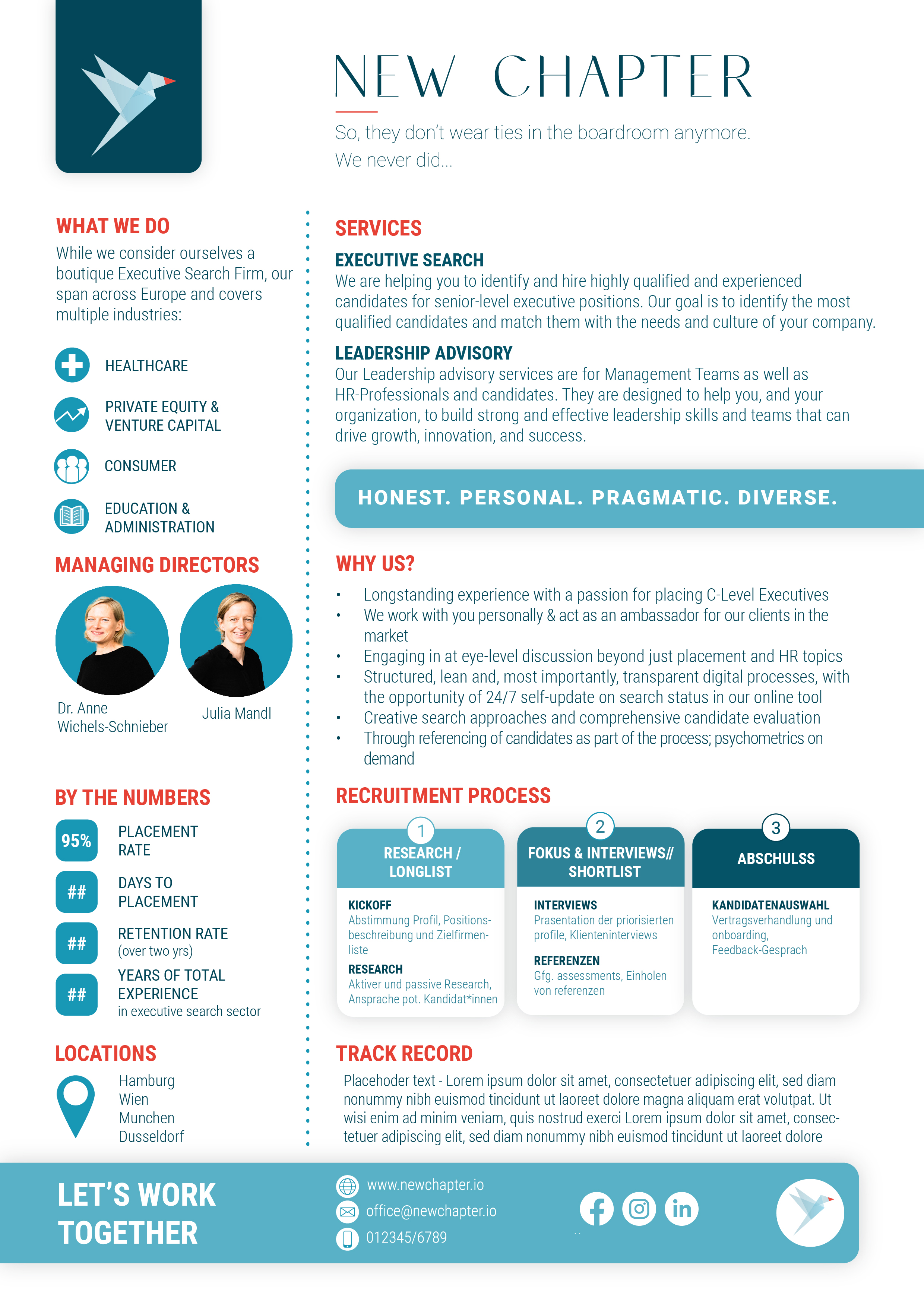 Print Design by JKennedydesign for New Chapter Executive Search GmbH | Design #30268778