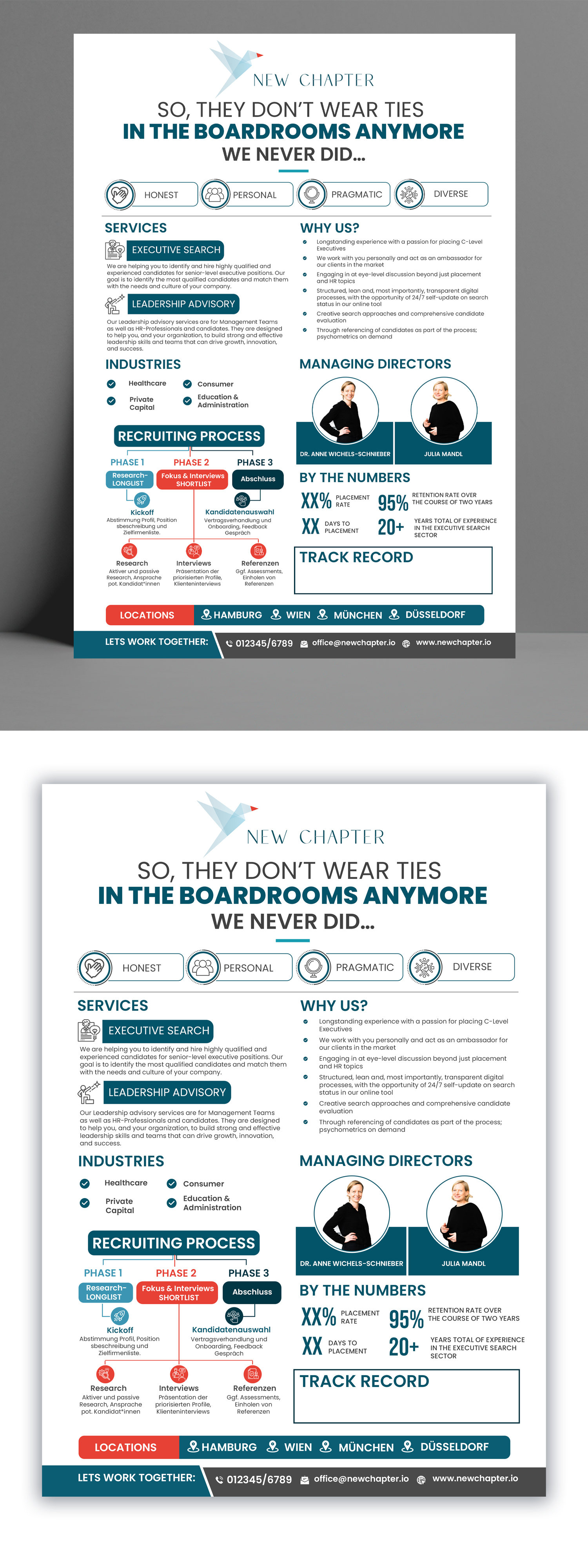 Print Design by debdesign for New Chapter Executive Search GmbH | Design #30239777