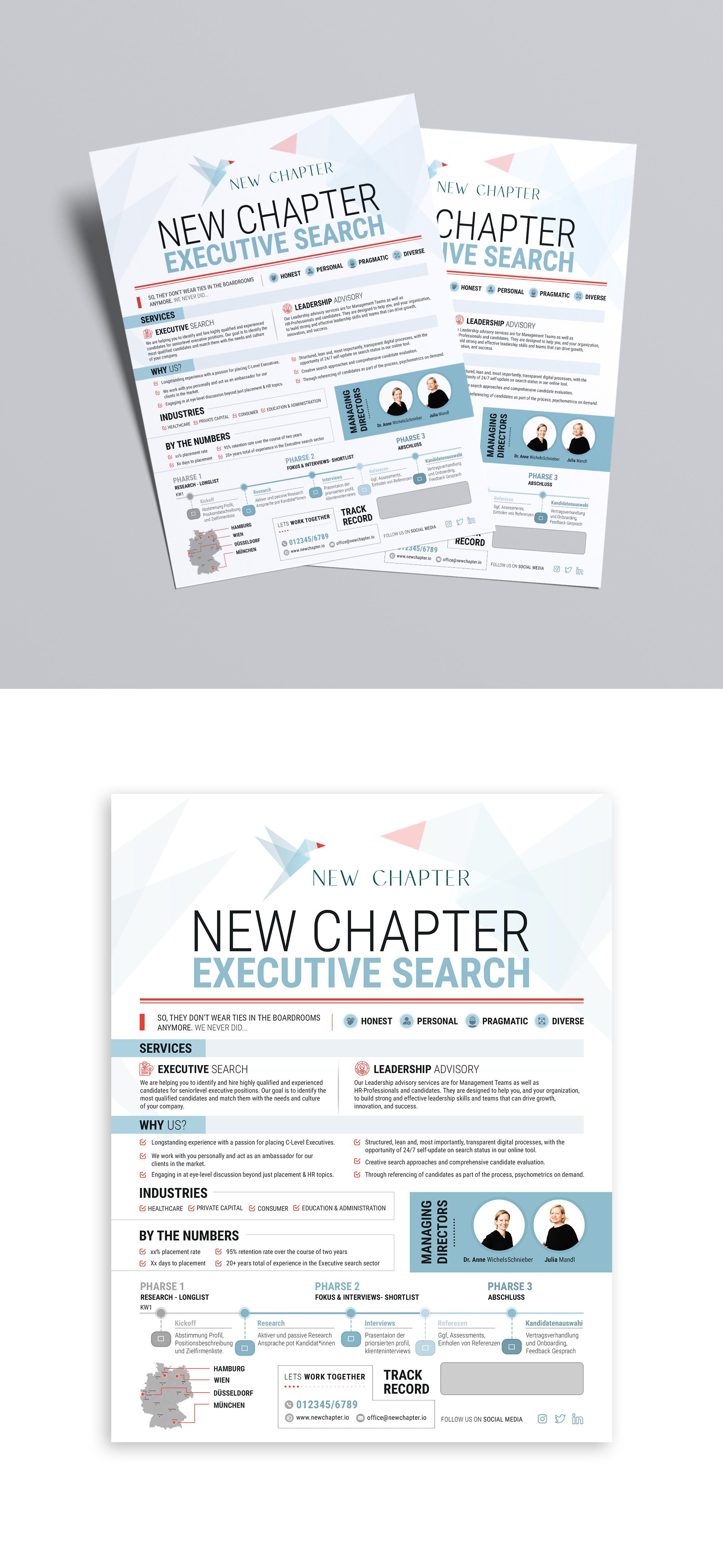 Print Design par debdesign pour New Chapter Executive Search GmbH | Design #30241545