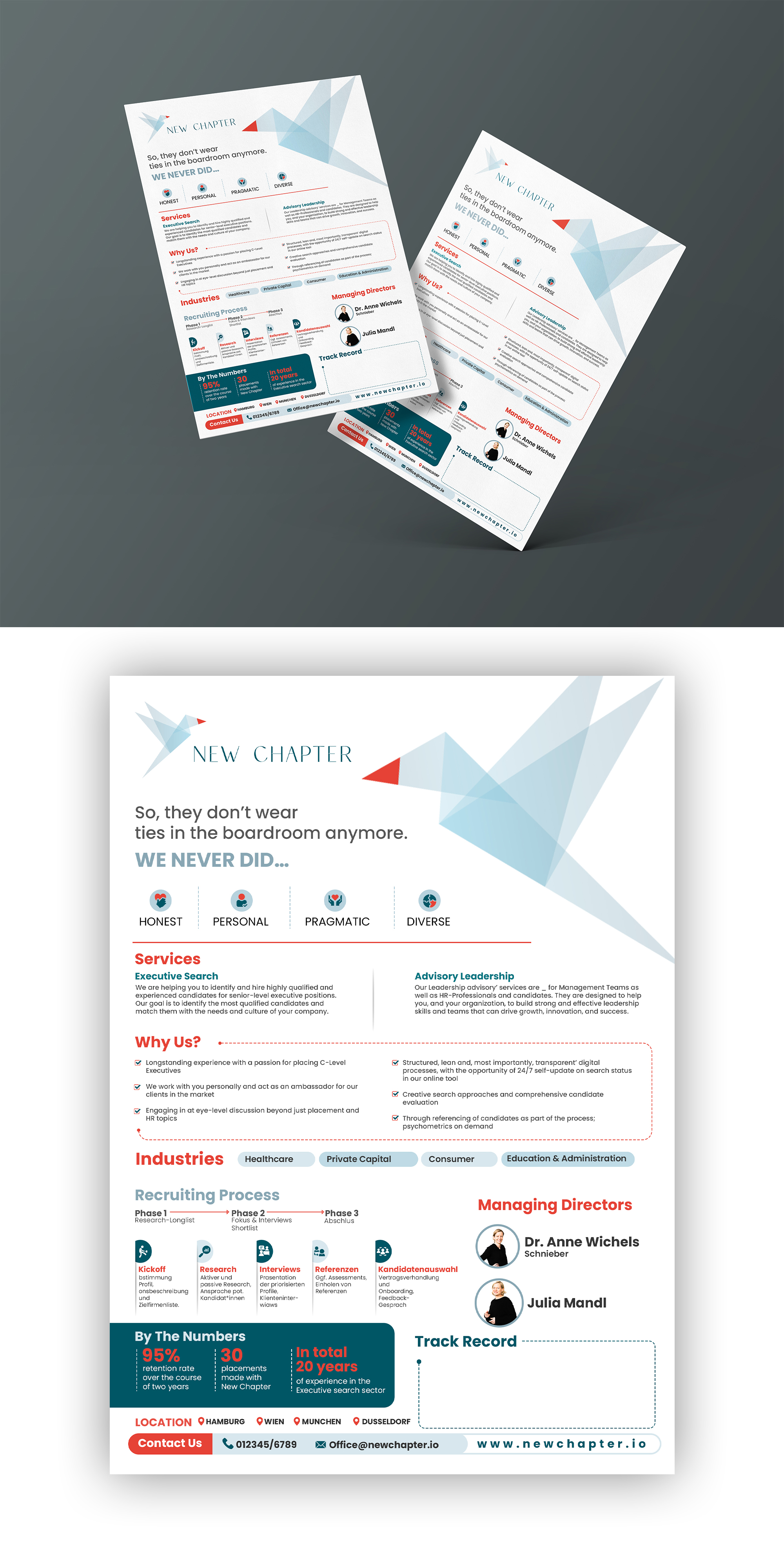 Print Design by debdesign for New Chapter Executive Search GmbH | Design: #30241597