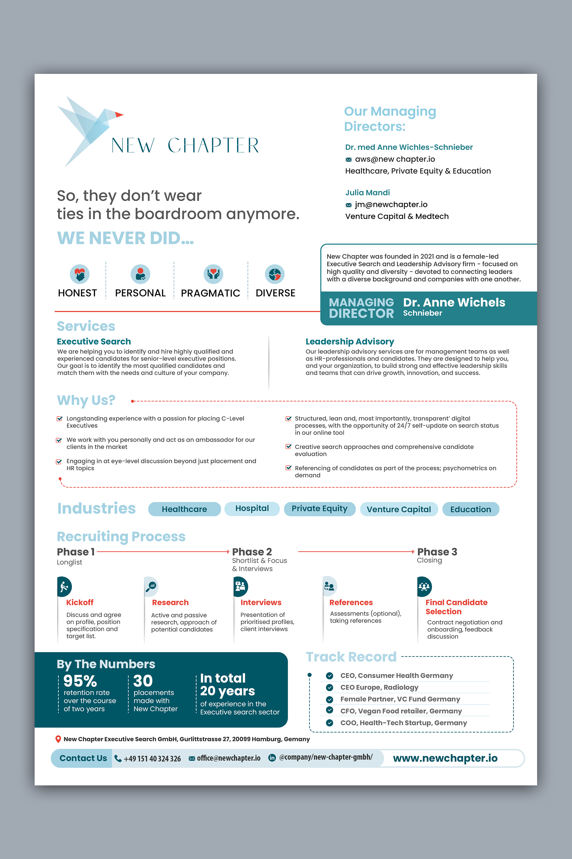 Print Design by debdesign for New Chapter Executive Search GmbH | Design #30382385