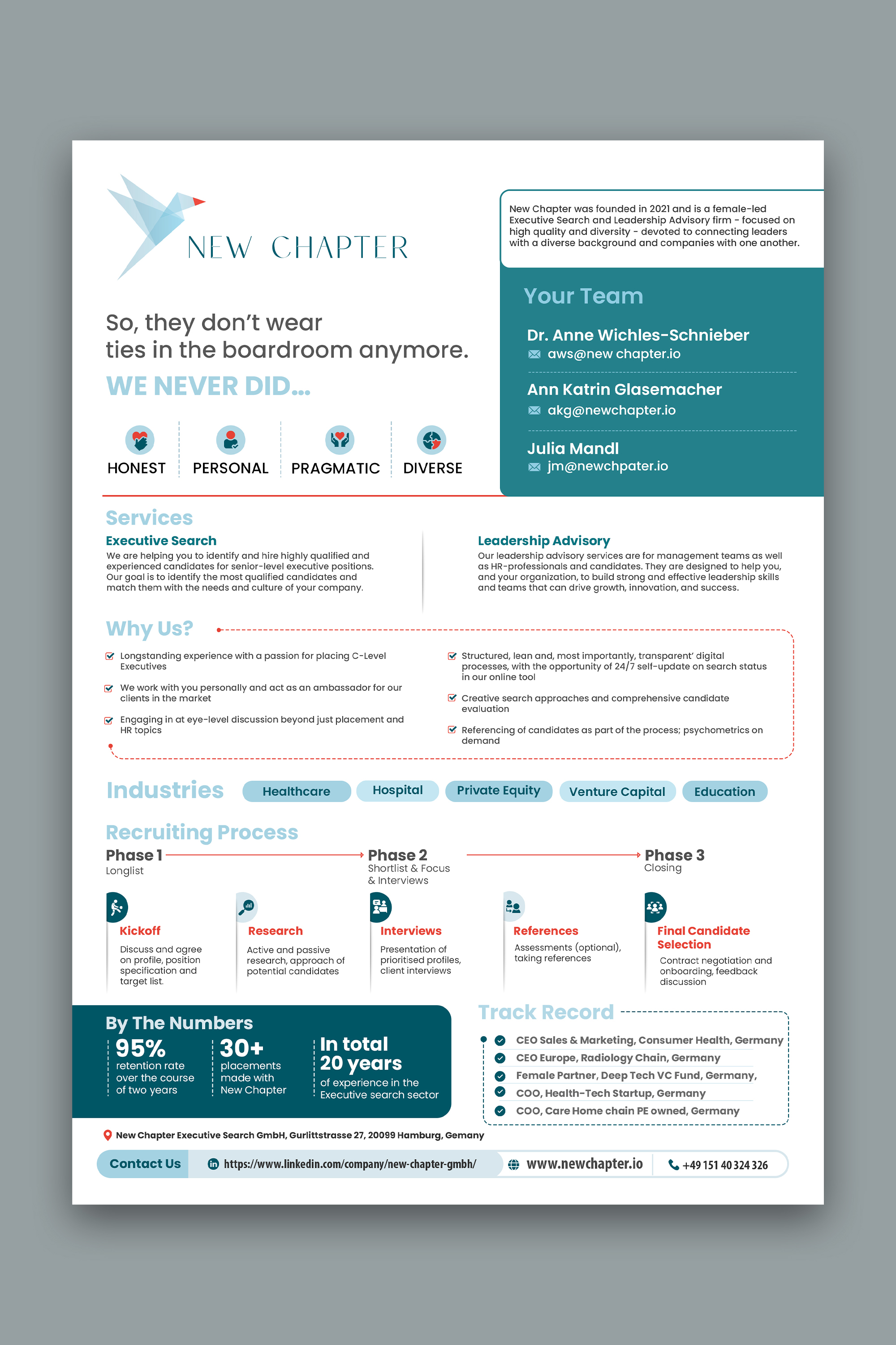 Print Design by debdesign for New Chapter Executive Search GmbH | Design #30385817