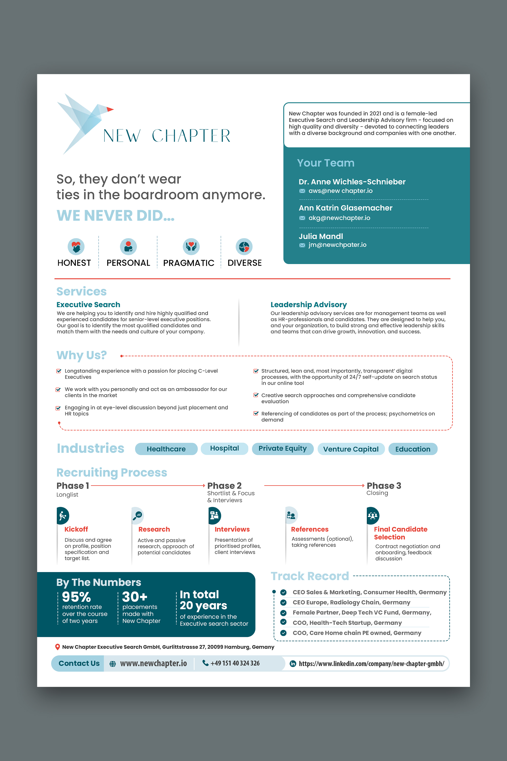 Print Design by debdesign for New Chapter Executive Search GmbH | Design #30385892