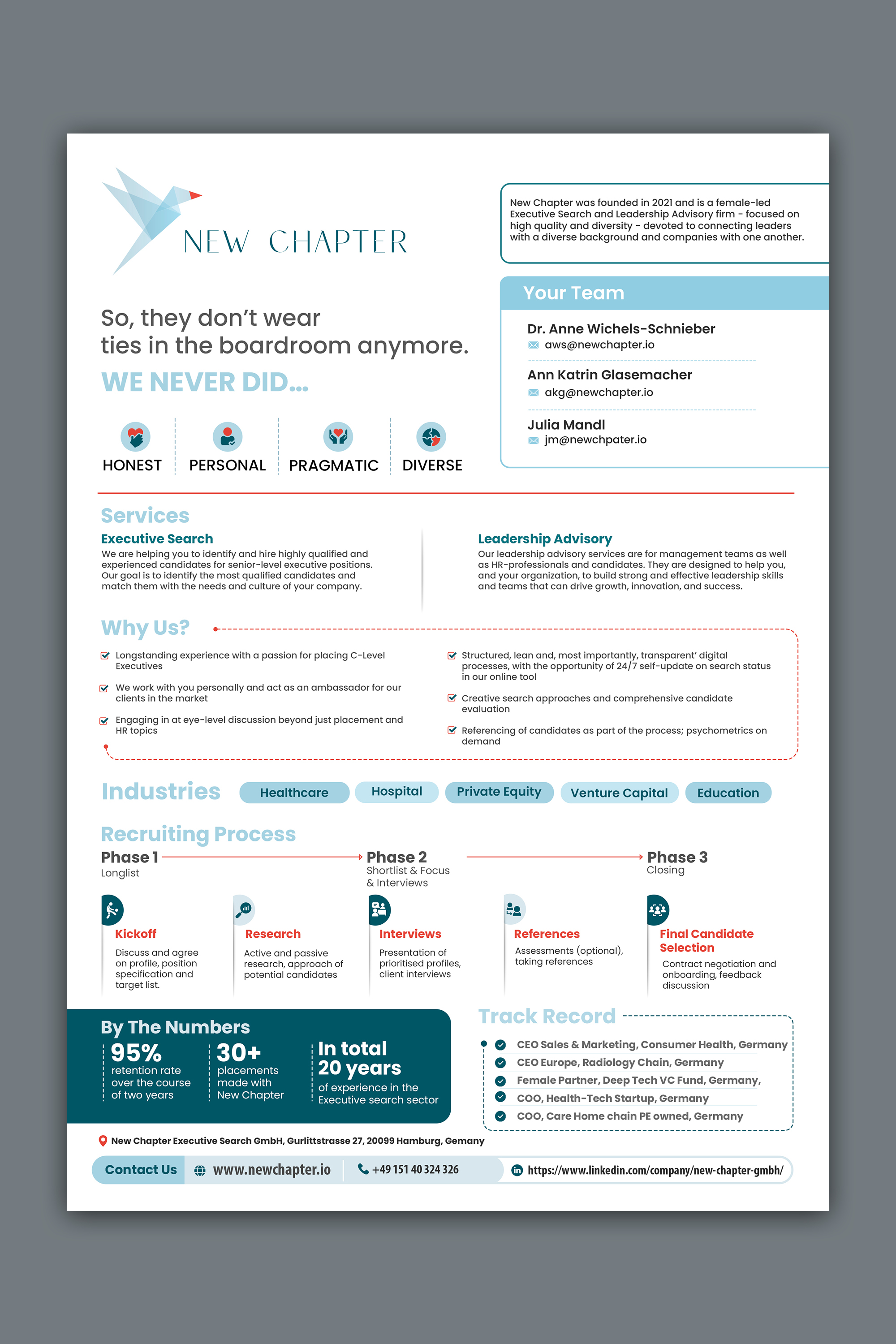 Print Design by debdesign for New Chapter Executive Search GmbH | Design #30389017