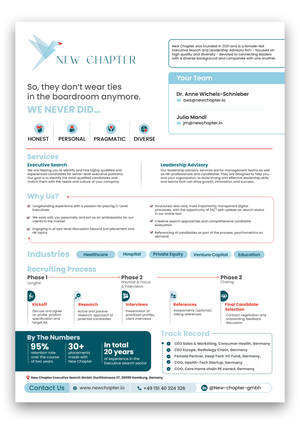 Print Design by debdesign for New Chapter Executive Search GmbH | Design: #30396195