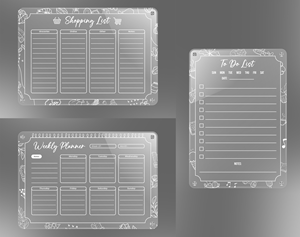 Perspex signs for fridge and desk