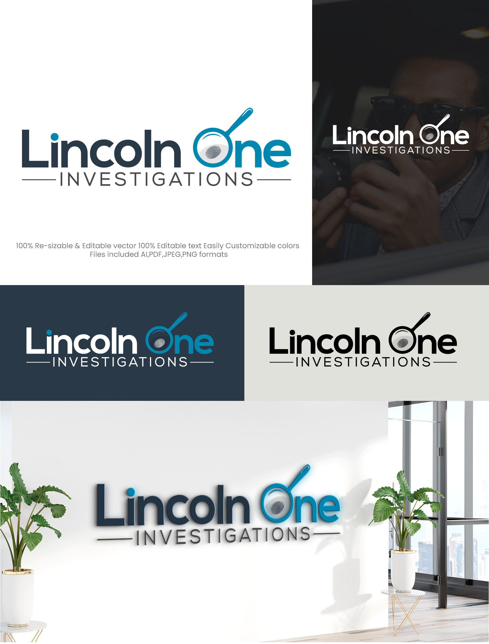 Logo Design by Design Athics for Lincoln One Investigations | Design #30238018