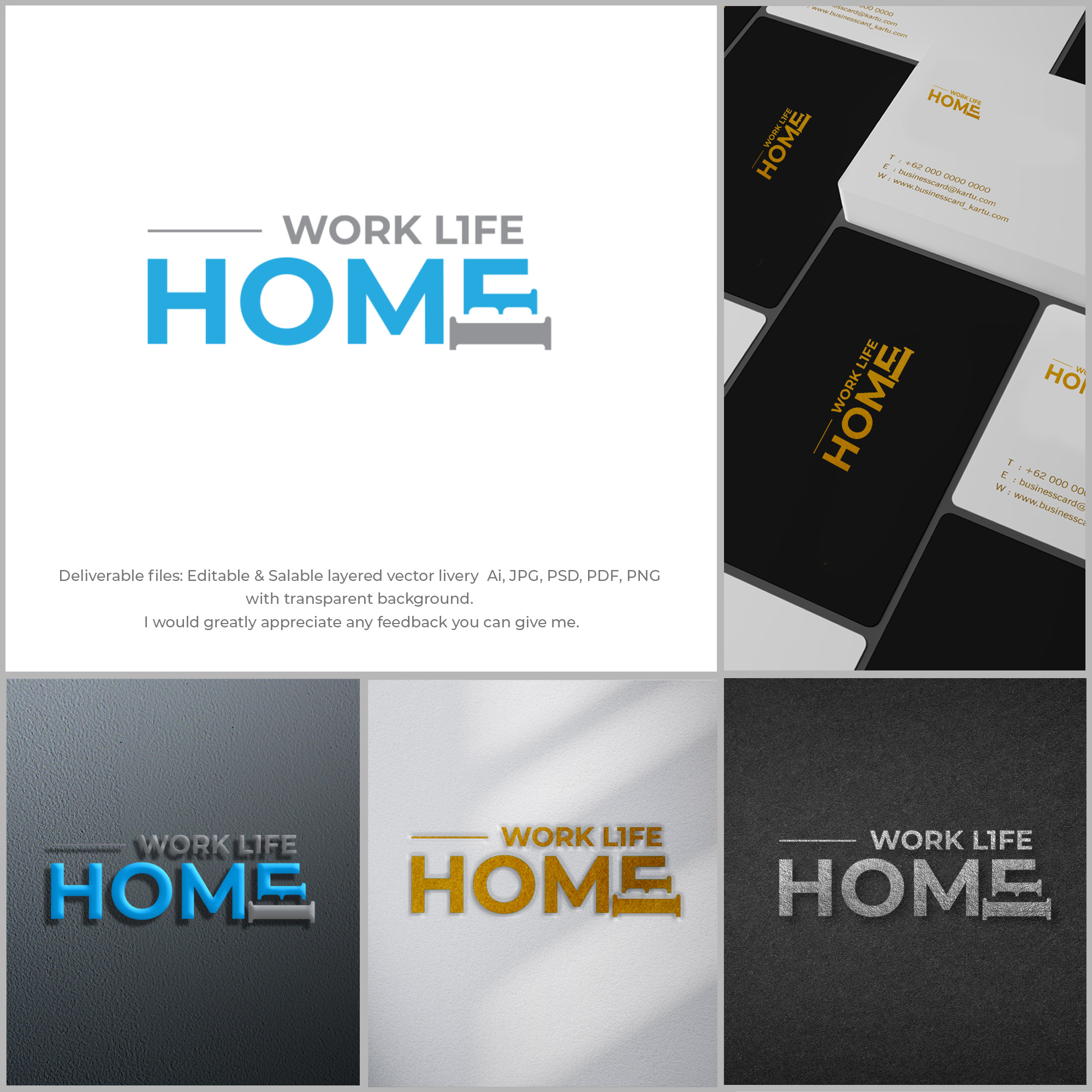 Modern, Professional Logo Design for WORK-L1FE-HOME or WORK L1FE HOME ...