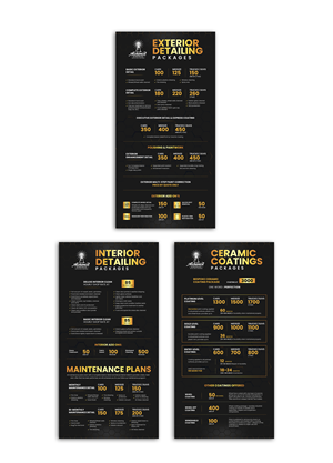Menu Design by debdesign for alchemist garage detailing | Design: #30264578