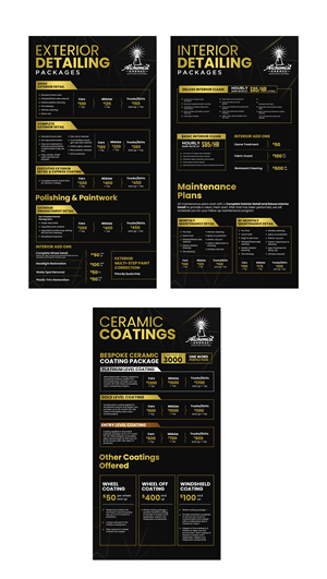 Menu Design by debdesign for alchemist garage detailing | Design: #30264713