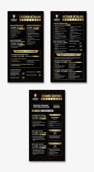 Menu Design by debdesign for alchemist garage detailing | Design: #30265436