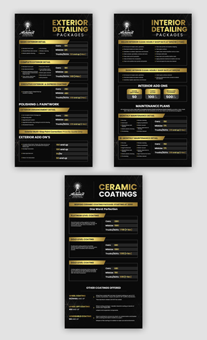 Menu Design by debdesign for alchemist garage detailing | Design: #30266288