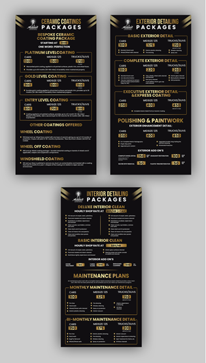 Menu Design by debdesign for alchemist garage detailing | Design: #30267178
