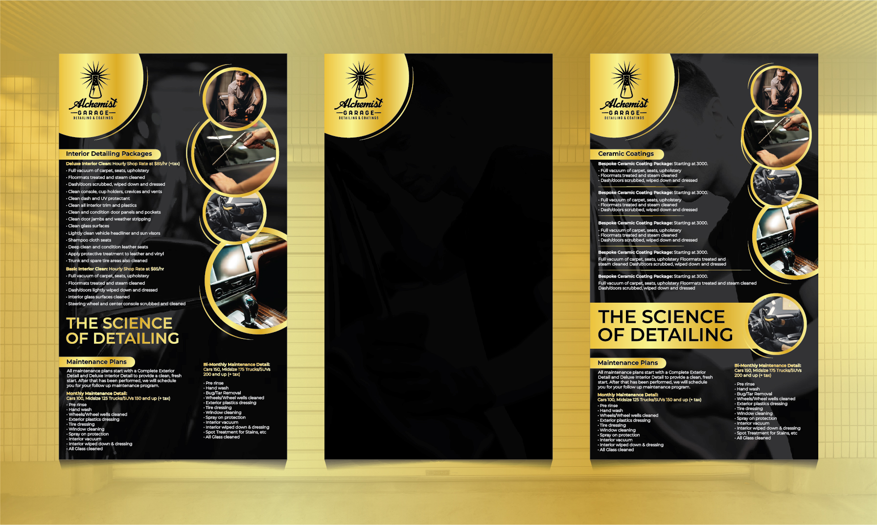 Menu Design by 3Guys for alchemist garage detailing | Design #30260384