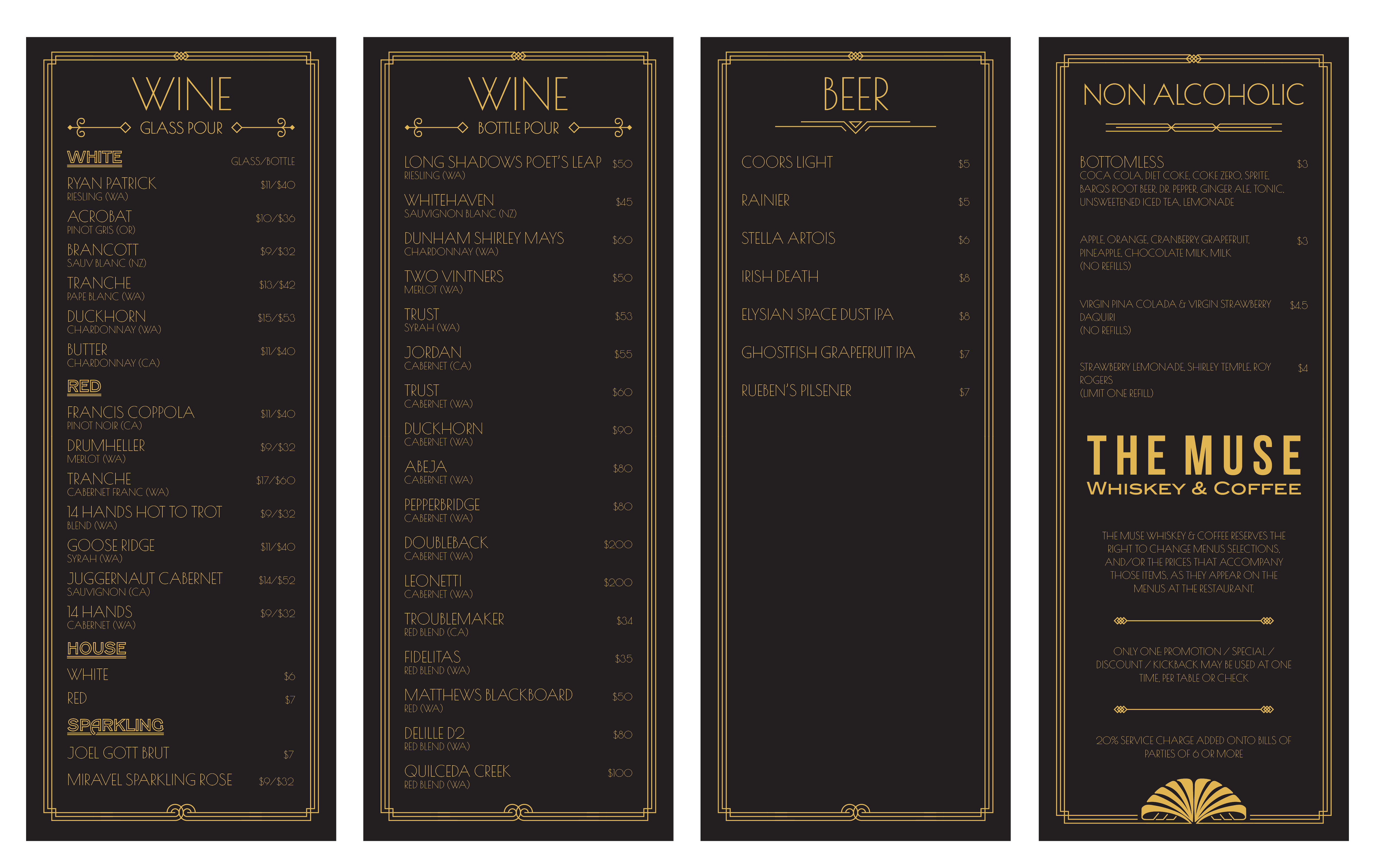 Menu Design by Pamela Mannino and Scott Bonas for this project | Design #30273715