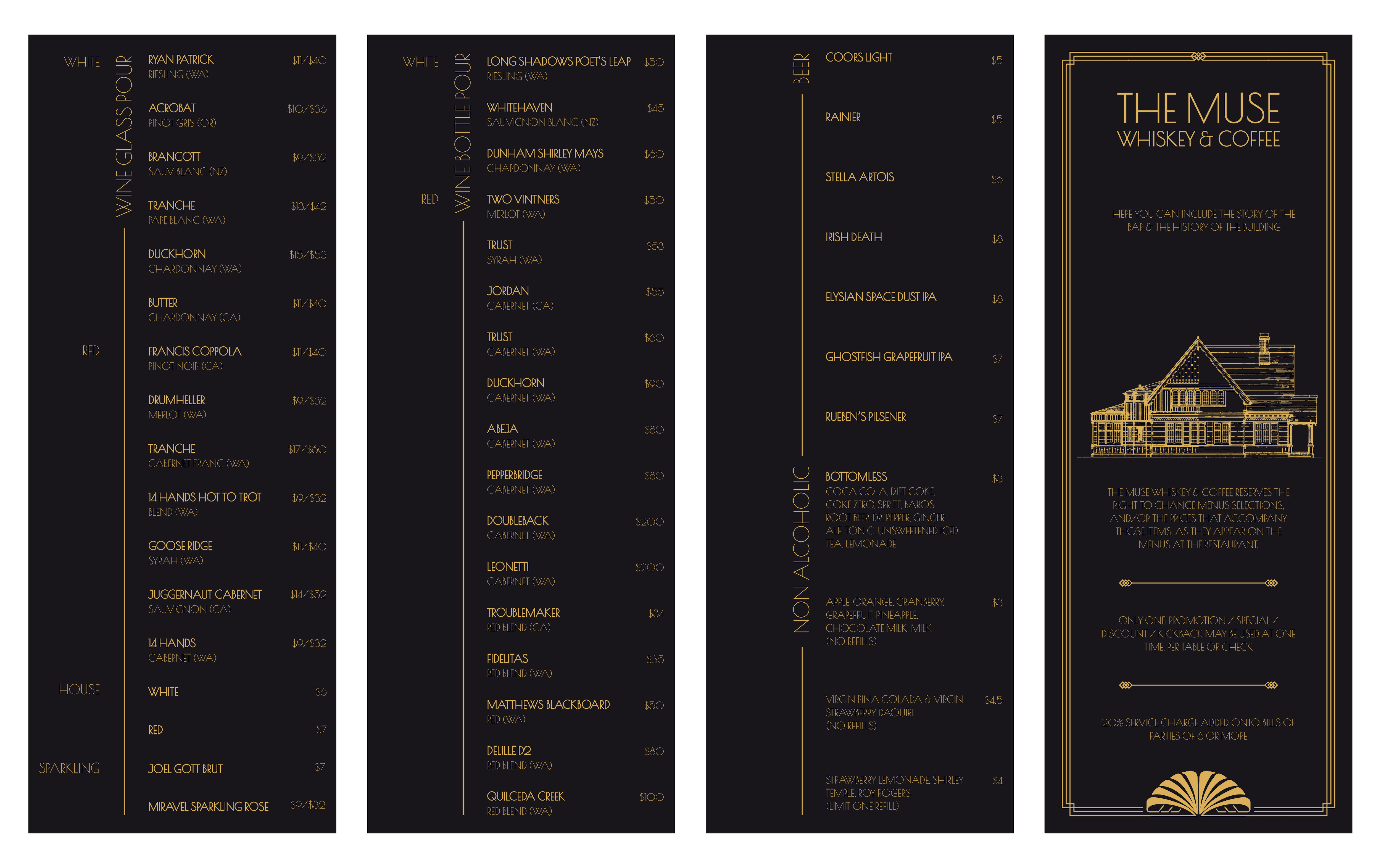 Menu Design by Pamela Mannino and Scott Bonas for this project | Design #30320946