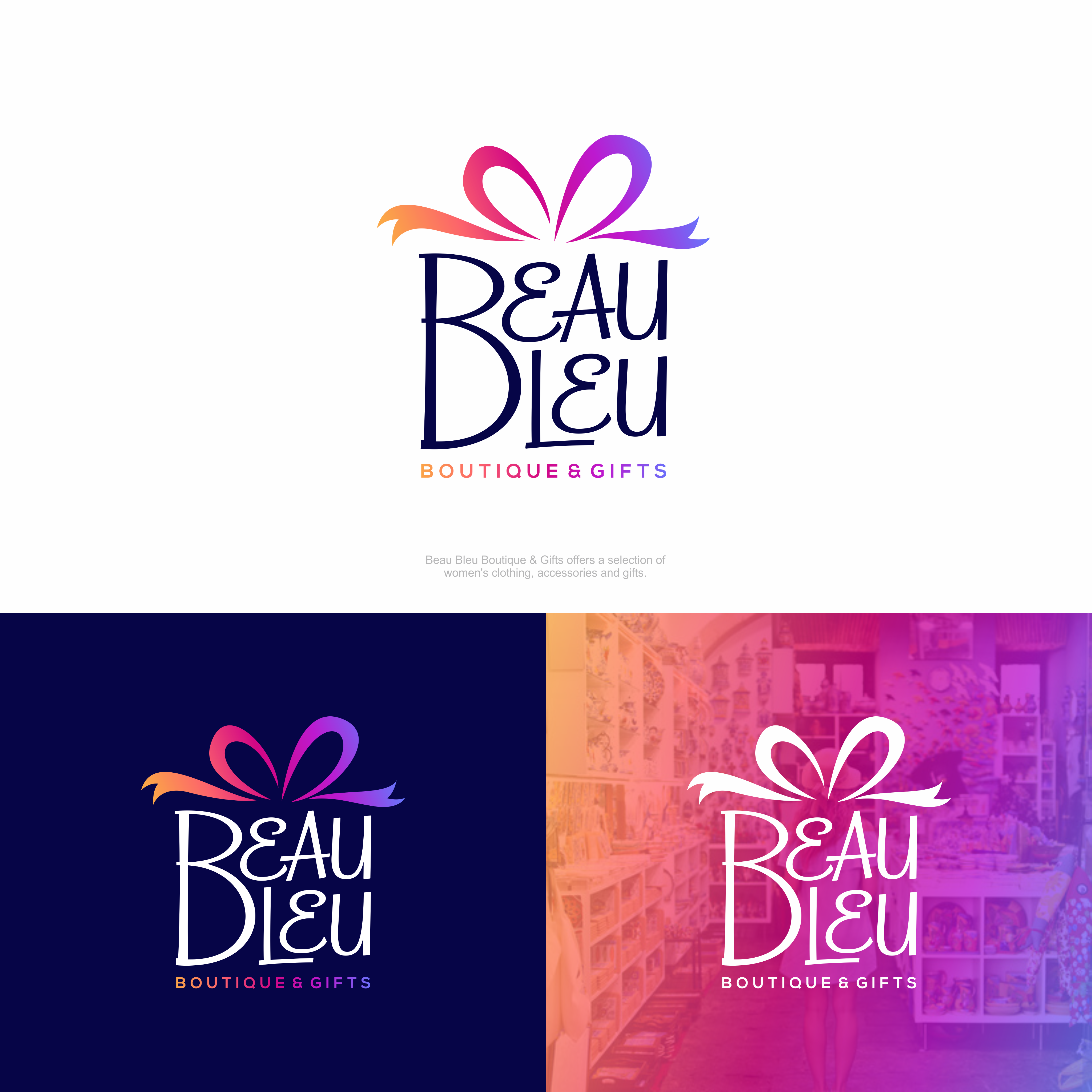 Diseño de Logo por Artsha para Beau Bleu Boutique | Diseño #30279233