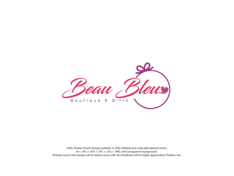 Diseño de Logo por skart para Beau Bleu Boutique | Diseño #30274801