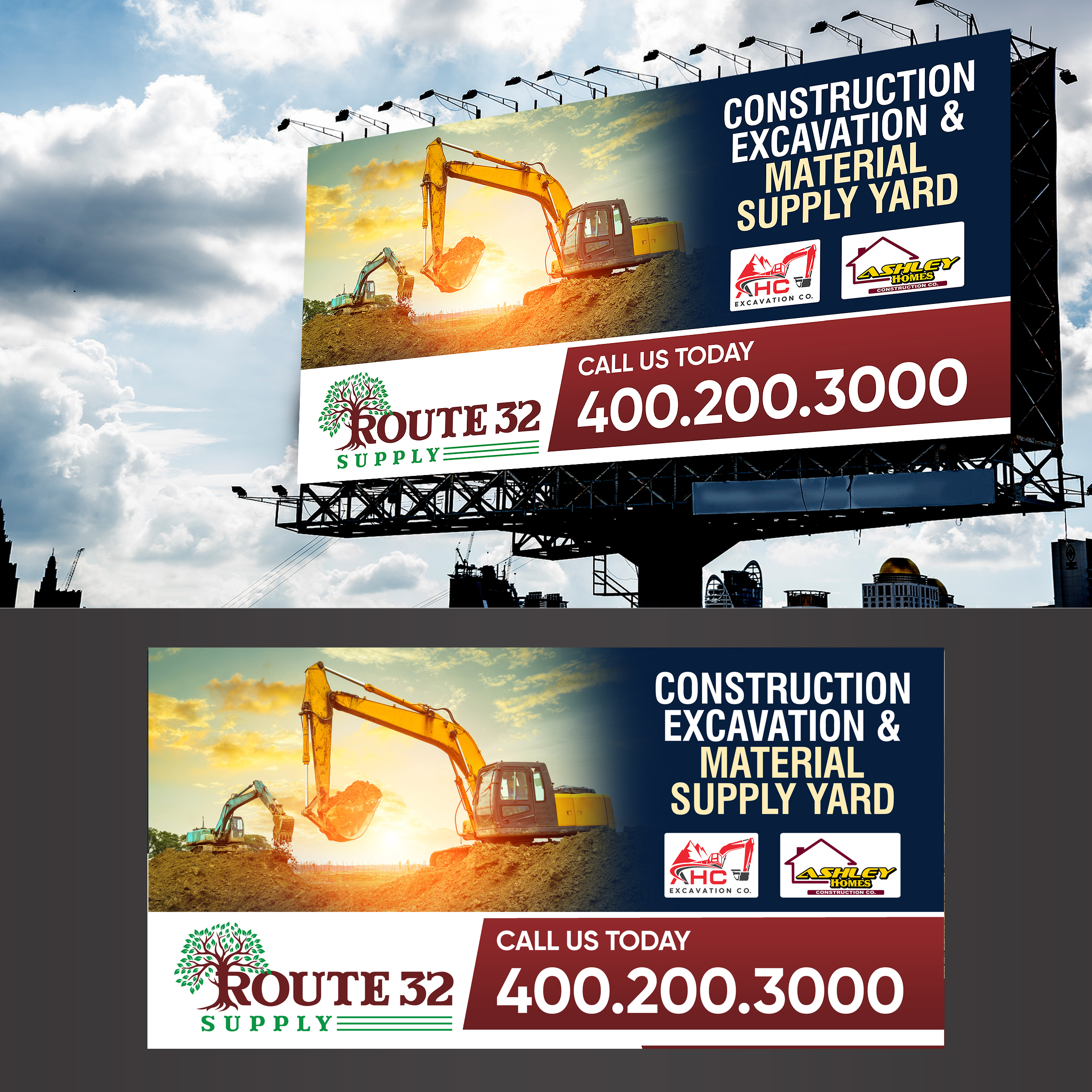 Werbetafel-Design von Designers Hub für Ashley Homes Construction Co LLC | Design #30332278