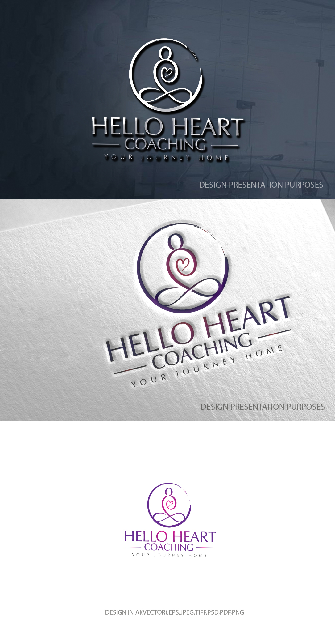 Logo Design by zebronicgraphic for Hello Heart Coaching | Design #30286976