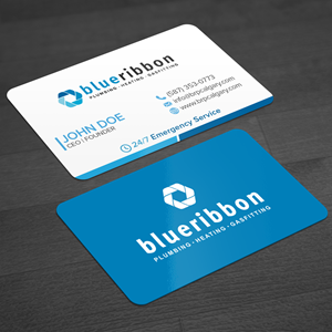 Visitenkarten-Design von WellDesign für Blue Ribbon Plumbing Heating & Gasfitting Ltd. | Design: #30288925