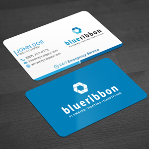 Visitenkarten-Design von WellDesign für Blue Ribbon Plumbing Heating & Gasfitting Ltd. | Design: #30288927