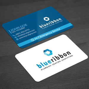 Business Card Design by WellDesign for Blue Ribbon Plumbing Heating & Gasfitting Ltd. | Design: #30288928