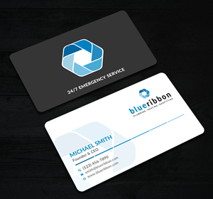 Business Card Design by Sun Moon Graphic Designer for Blue Ribbon Plumbing Heating & Gasfitting Ltd. | Design: #30290190