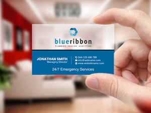 Business Card Design by Creations Box 2015 for Blue Ribbon Plumbing Heating & Gasfitting Ltd. | Design: #30292565