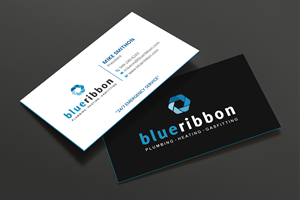 Business Card Design by DesignShout for Blue Ribbon Plumbing Heating & Gasfitting Ltd. | Design: #30291626