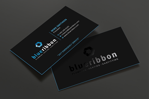Business Card Design by DesignShout for Blue Ribbon Plumbing Heating & Gasfitting Ltd. | Design: #30291648