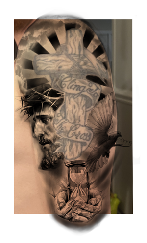 Surround my existing cross tattoo