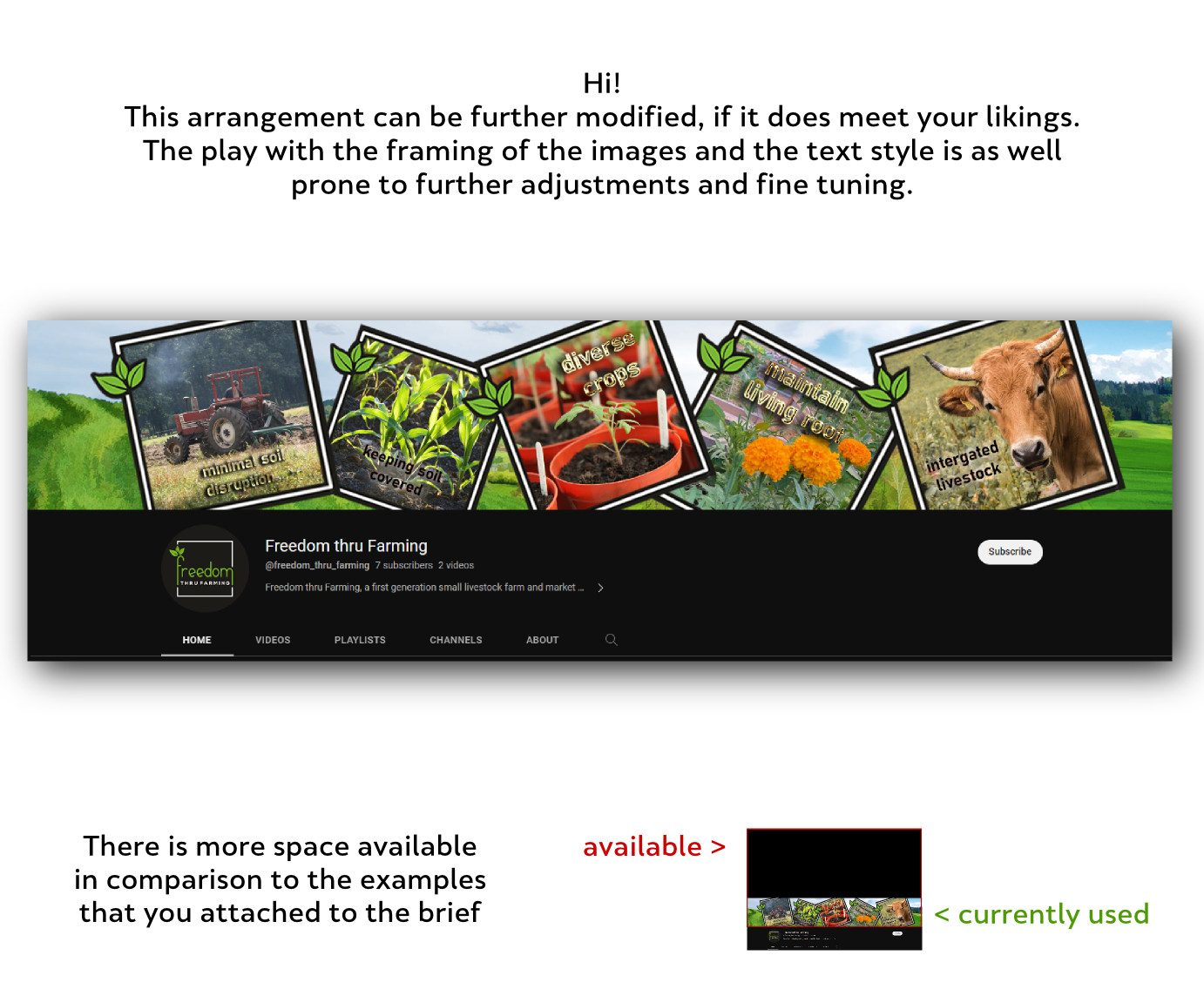 Diseño de YouTube por Maestral para Freedom thru Farming | Diseño #30314318