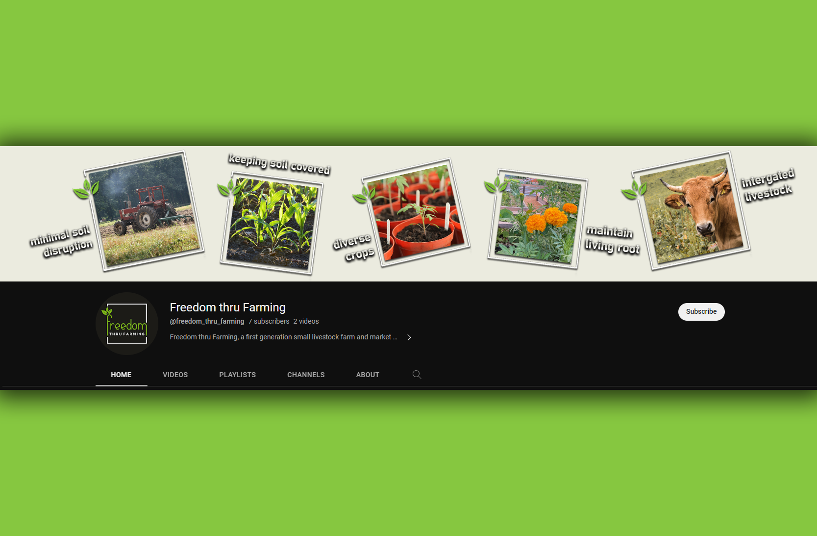 Diseño de YouTube por Maestral para Freedom thru Farming | Diseño #30362499