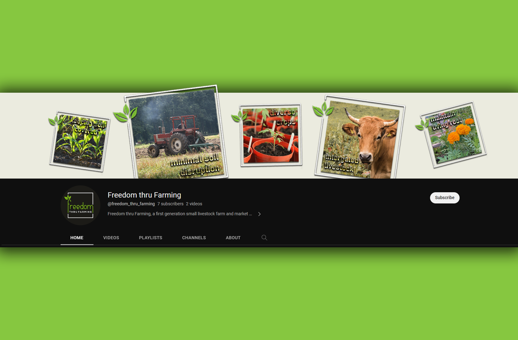 Diseño de YouTube por Maestral para Freedom thru Farming | Diseño #30362555