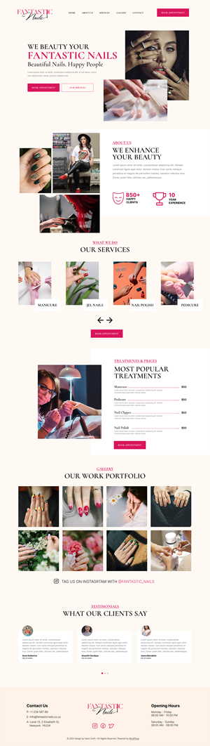 Diseño Web por Hanzi Design Studio para Fantastic Nails, LLC. | Diseño #30320887
