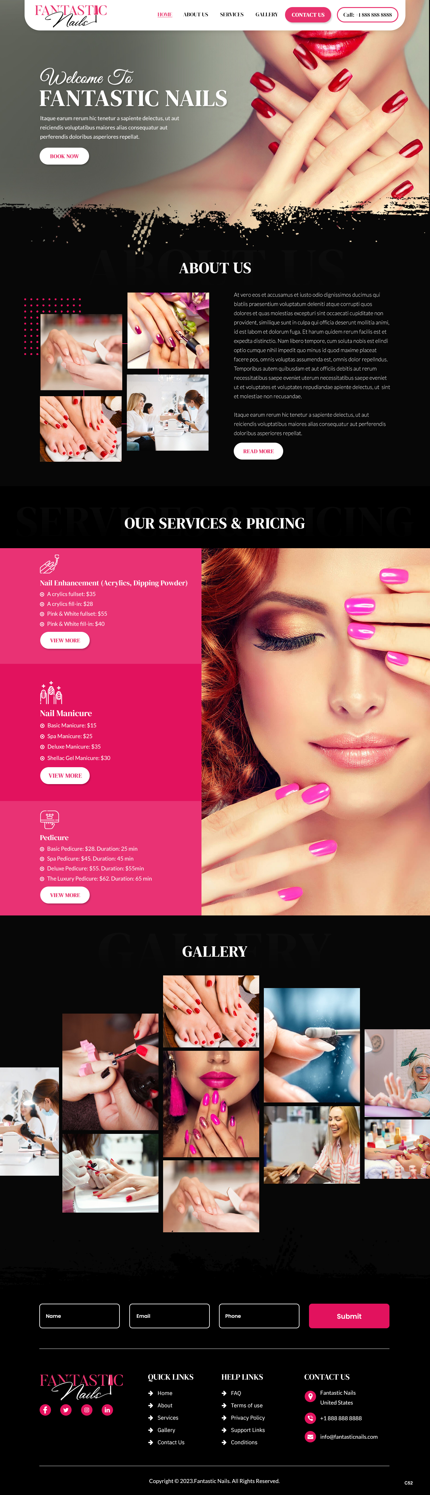 Web Design by pb for Fantastic Nails, LLC. | Design #30319059
