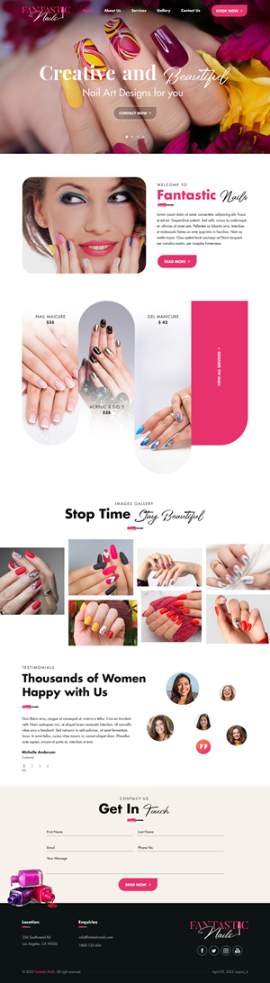 Diseño Web por sai.designer87 para Fantastic Nails, LLC. | Diseño #30318946