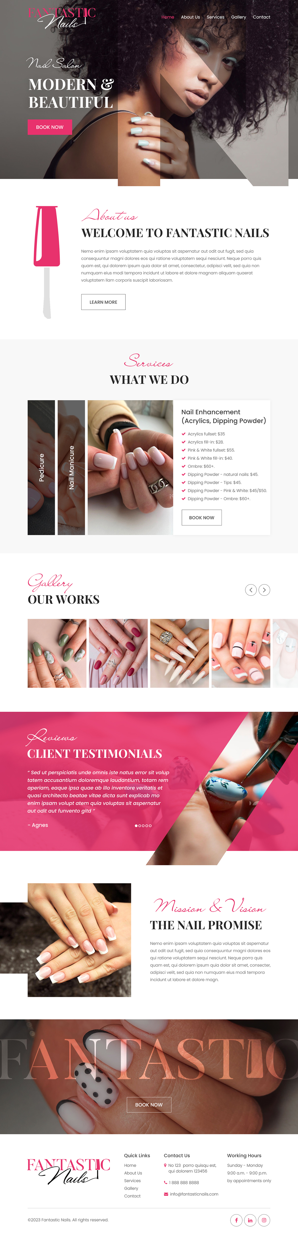 Web Design par Starlyn DS pour Fantastic Nails, LLC. | Design #30316186