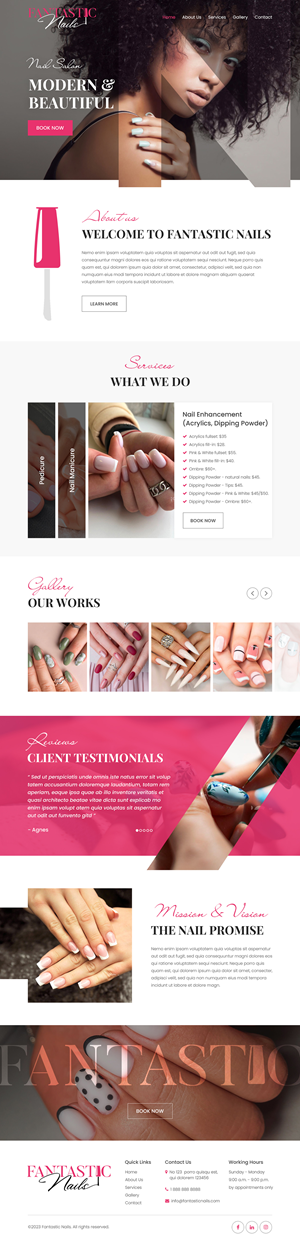 Web Design by Starlyn DS for Fantastic Nails, LLC. | Design: #30316186