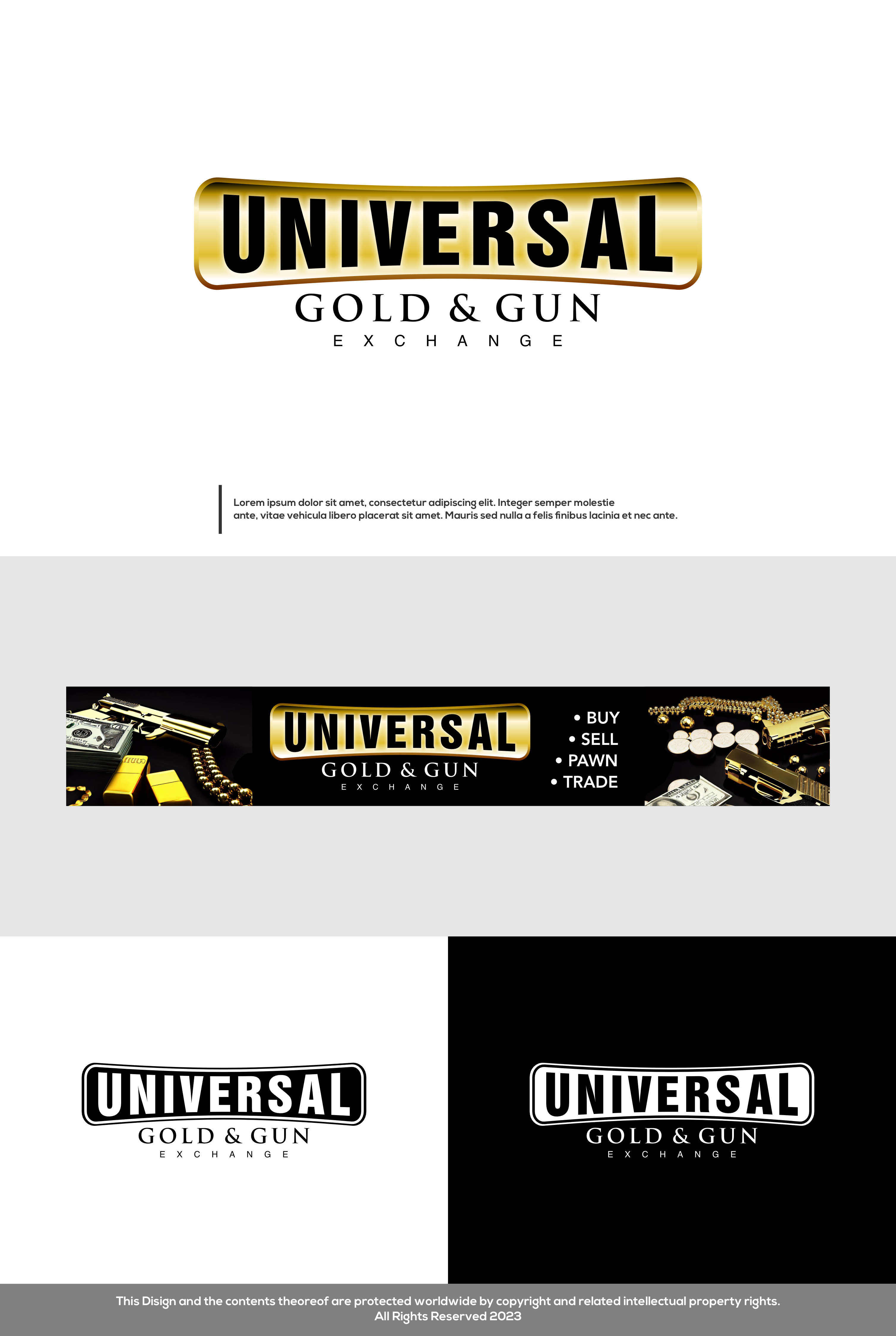 Diseño de Señalética por Berylfx para UNIVERSAL PAWN & GUN EXCHANGE | Diseño #30369749