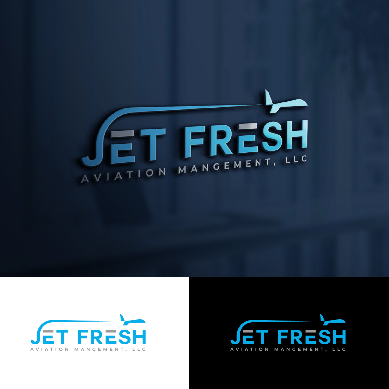 Logo Design by S.H Designs for Jet Fresh Aviation Management, LLC.  | Design #30342775